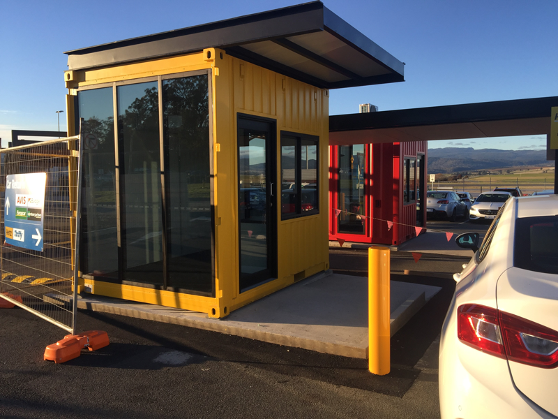 Avis and Hertz Car Rental Pods by Royal Wolf